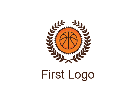 basketball in leaves