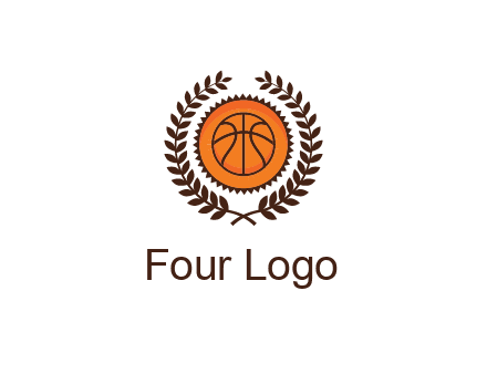 basketball in leaves