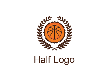 basketball in leaves