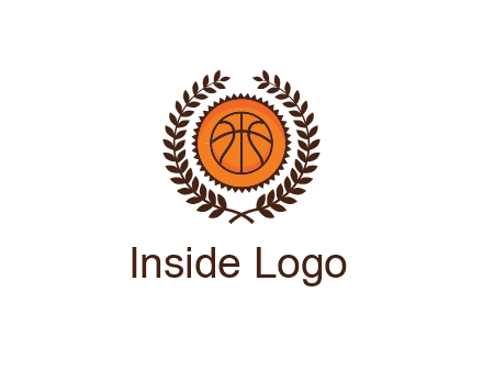 basketball in leaves