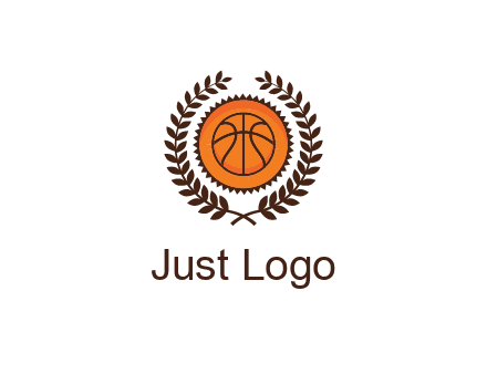 basketball in leaves