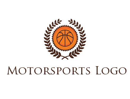 basketball in leaves