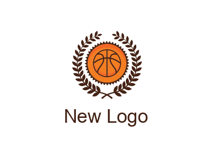 basketball in leaves