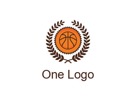 basketball in leaves