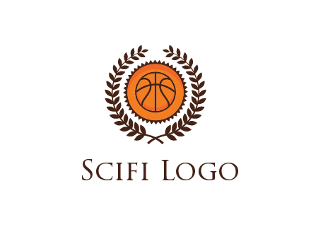 basketball in leaves