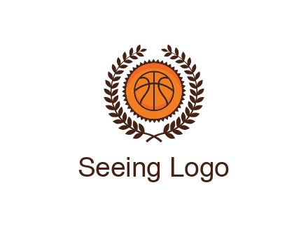basketball in leaves