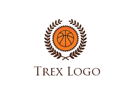 basketball in leaves
