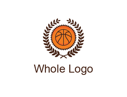 basketball in leaves