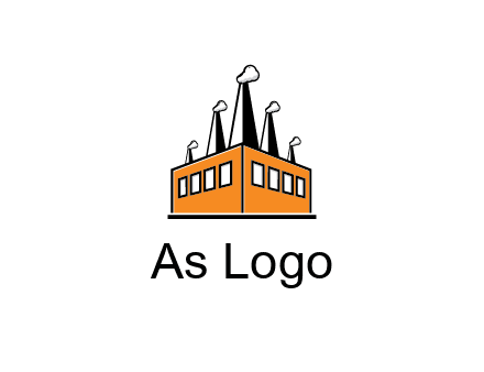 factory with steam and chimneys