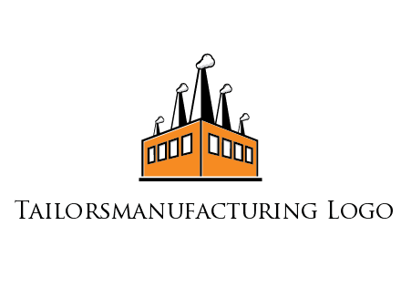 factory with steam and chimneys