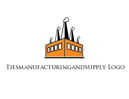 factory with steam and chimneys