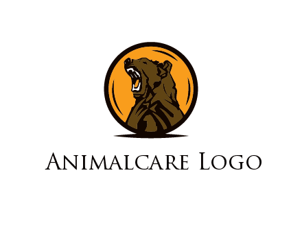 bear roaring in circle