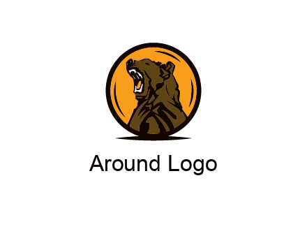 bear roaring in circle