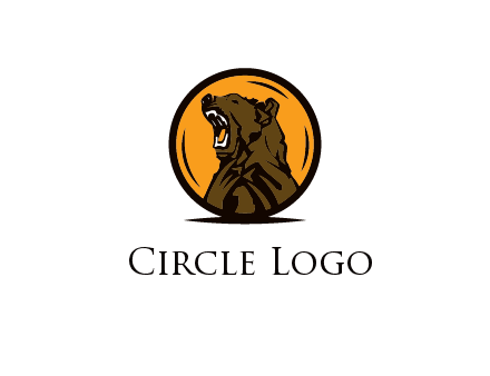 bear roaring in circle
