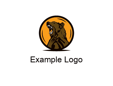 bear roaring in circle