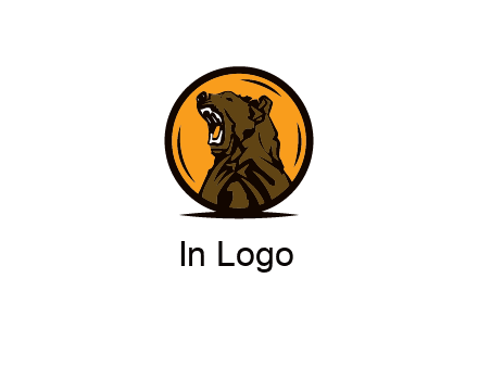 bear roaring in circle