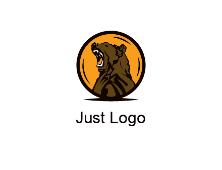 bear roaring in circle