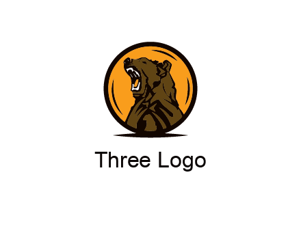 bear roaring in circle