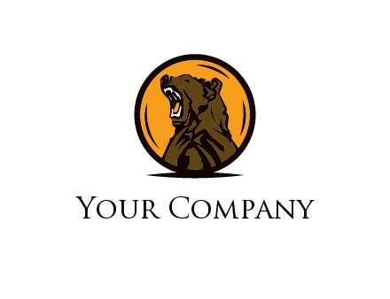 bear roaring in circle