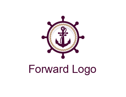 ship anchor in ship wheel
