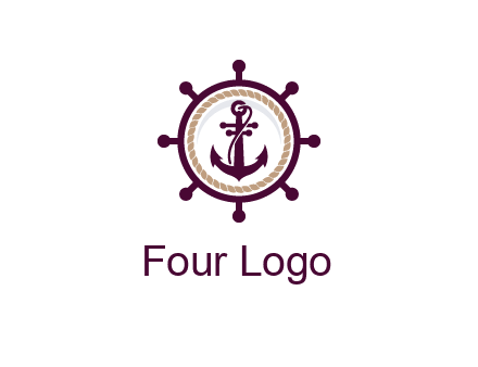 ship anchor in ship wheel