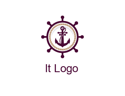 ship anchor in ship wheel