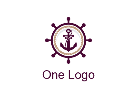 ship anchor in ship wheel