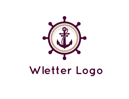 ship anchor in ship wheel
