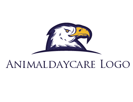 eagle face side pose with curved beak