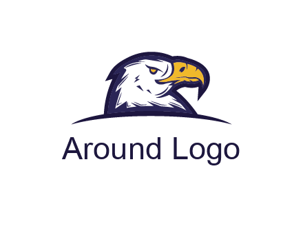 eagle face side pose with curved beak