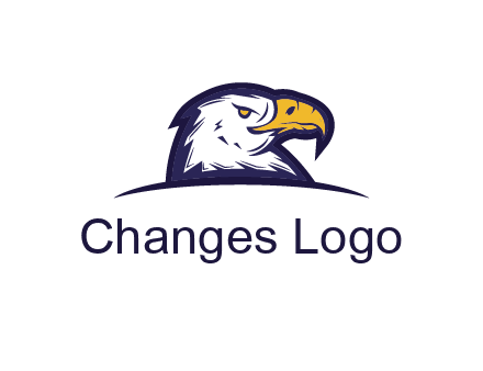 eagle face side pose with curved beak