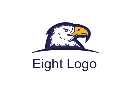 eagle face side pose with curved beak