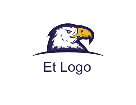 eagle face side pose with curved beak