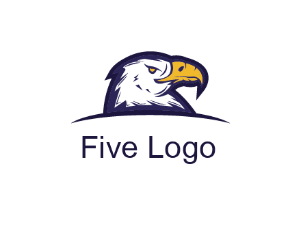 eagle face side pose with curved beak