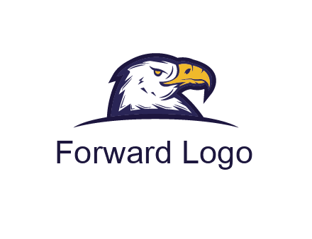 eagle face side pose with curved beak