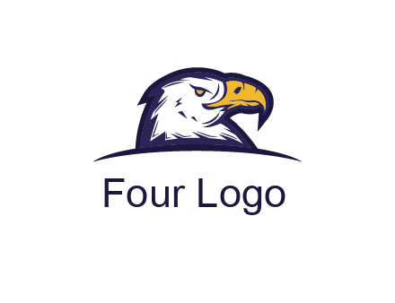 eagle face side pose with curved beak