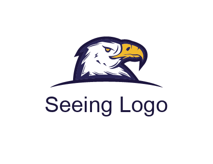 eagle face side pose with curved beak