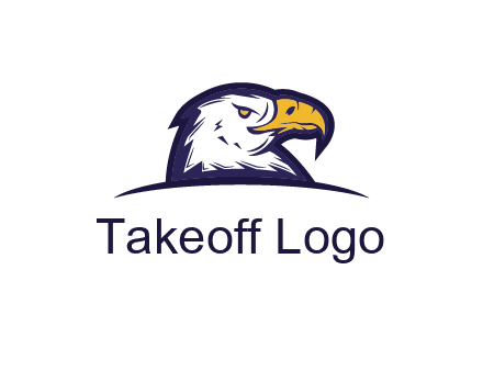 eagle face side pose with curved beak