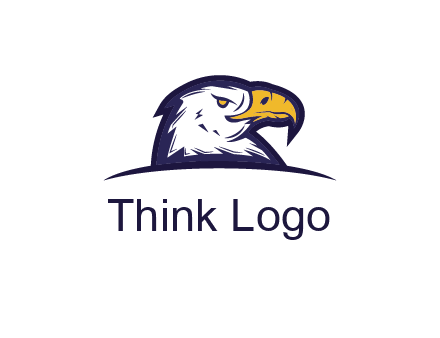 eagle face side pose with curved beak