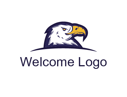 eagle face side pose with curved beak
