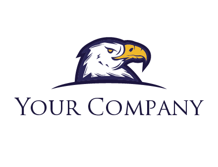 eagle face side pose with curved beak