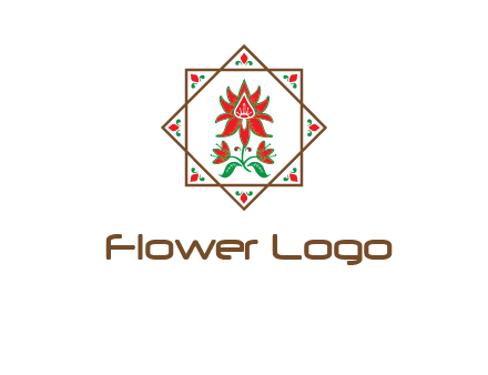 flowers in octagram illustration