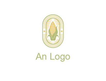 corn in oval with line and stars