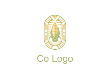 corn in oval with line and stars