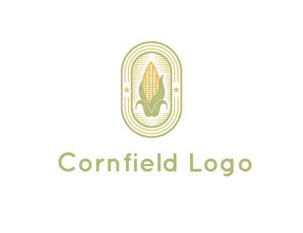 corn in oval with line and stars