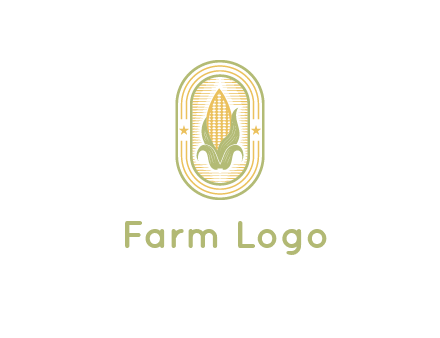 corn in oval with line and stars
