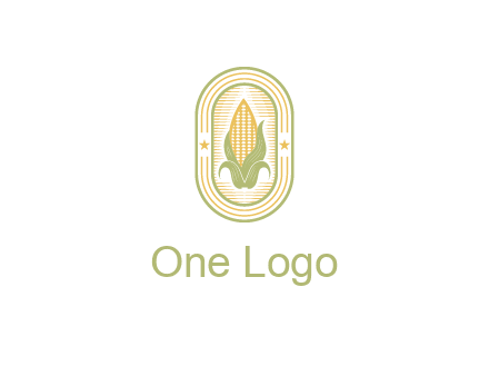 corn in oval with line and stars