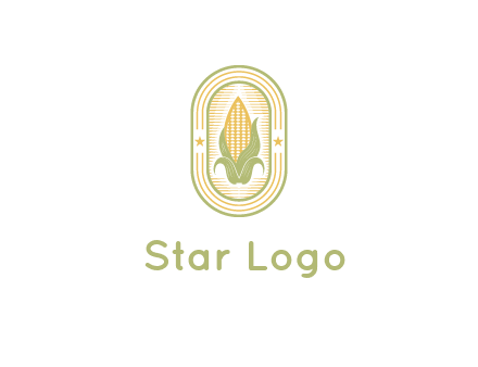 corn in oval with line and stars