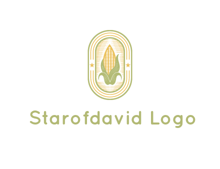 corn in oval with line and stars