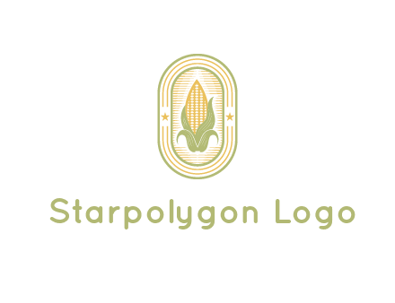 corn in oval with line and stars